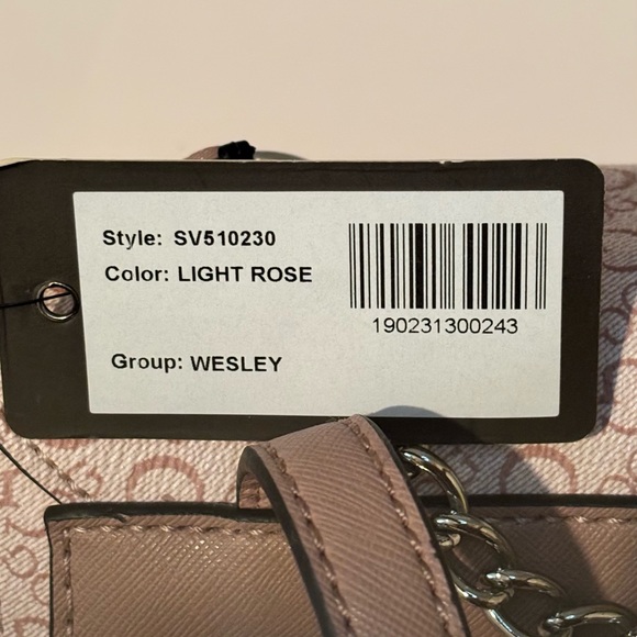 GUESS Wesley Sv510230 Purse Backpack Book Bag Light Rose Pink - Picture 7 of 7